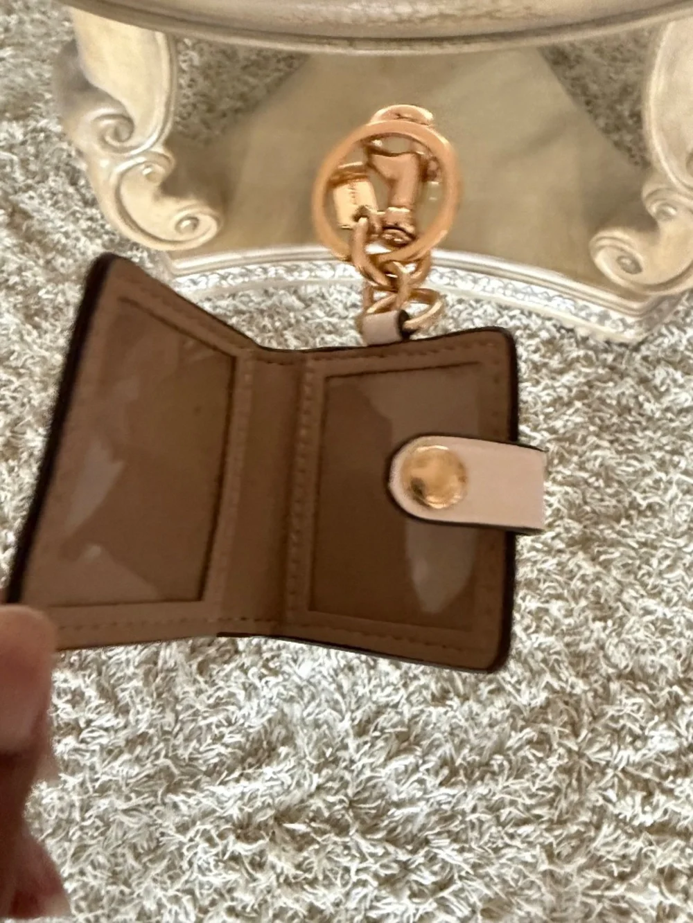 Coach Signature C Photo Book Bag Charm Keychain in Signature Canvas Chalk